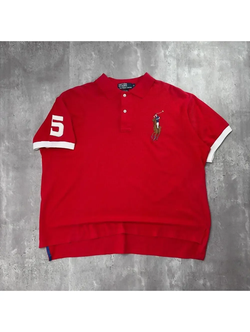 Vintage Red Polo Ralph Lauren Big Pony Polo Shirt